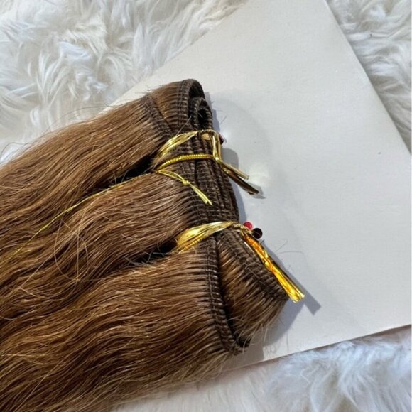 Silky Straight Dark Blonde 18 Inch Human Hair Extension #6 Color - Picture 4 of 6